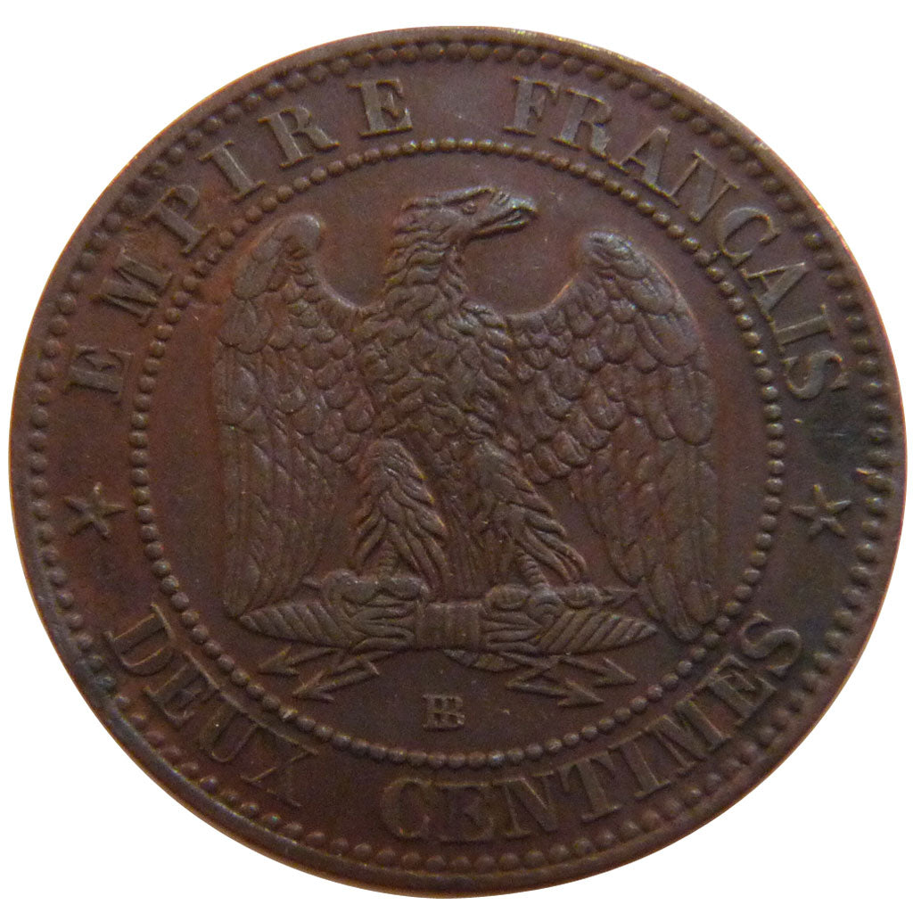 FRANCE, Napoléon III, 2 Centimes, 1856, Strasbourg, EF(40-45), Bronze, Gadoury #