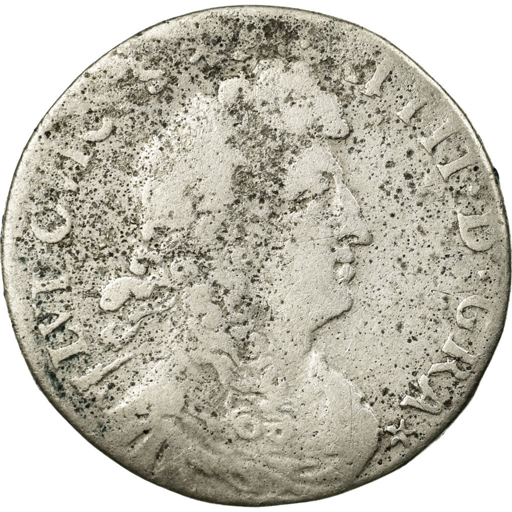 Moneda, Francia, Louis XIV, 4 Sols des Traitants, 1677, Paris, BC, Plata