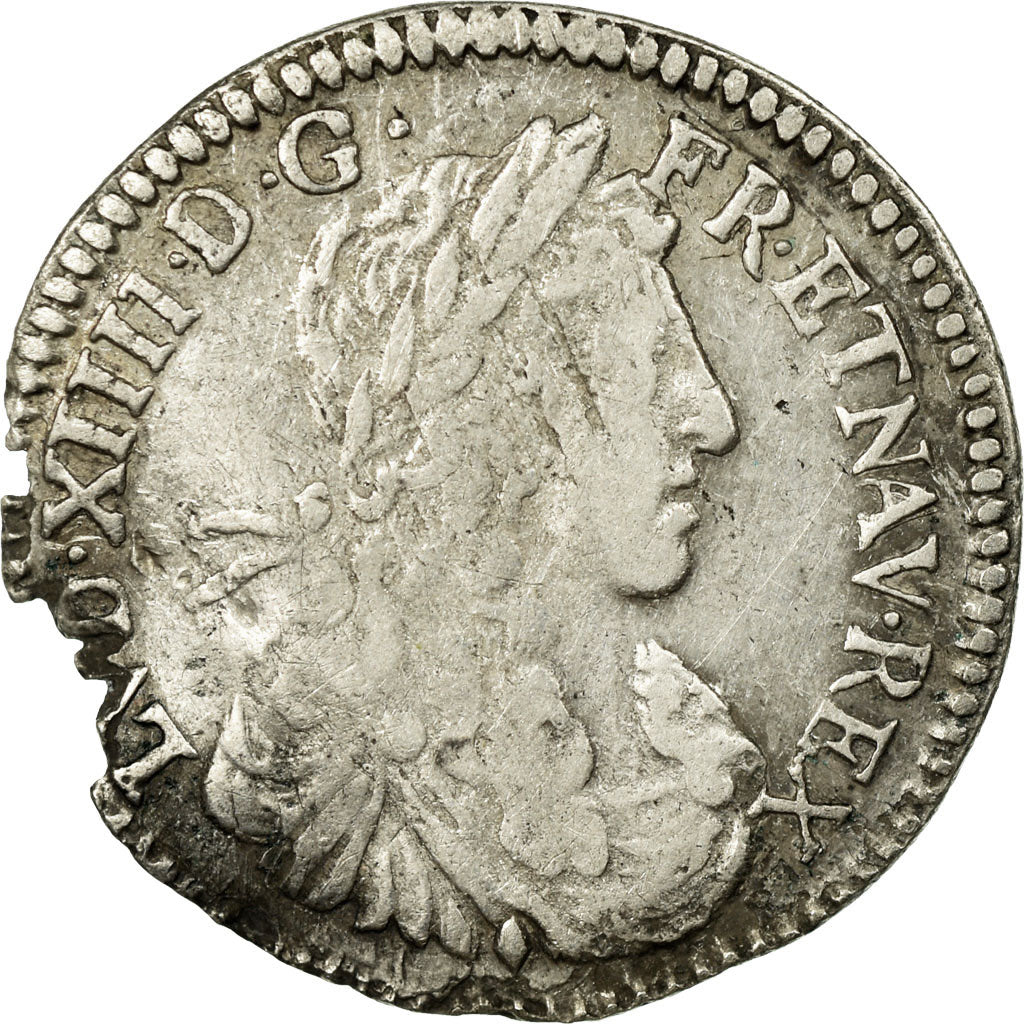 Moneda, Francia, Louis XIV, 1/12 Écu au buste juvénile, 1670, Aix en Provence