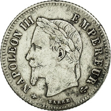 Moneta, Francia, Napoleon III, 20 Centimes, 1866, Paris, MB+, Argento, KM:805.1