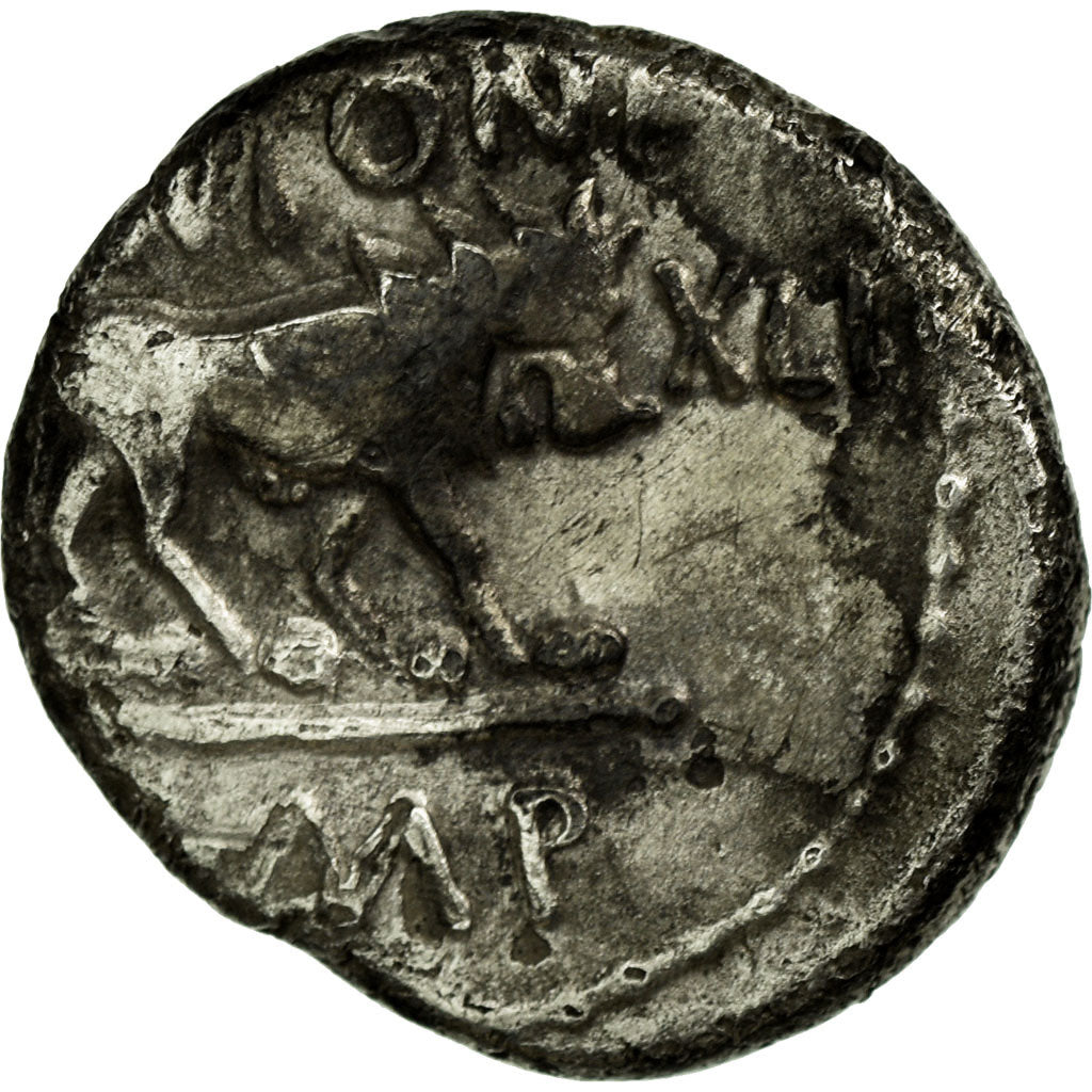 Coin, Marcus Antonius, Quinarius, 43-42 BC, Lyon - Lugdunum, VF(30-35), Silver