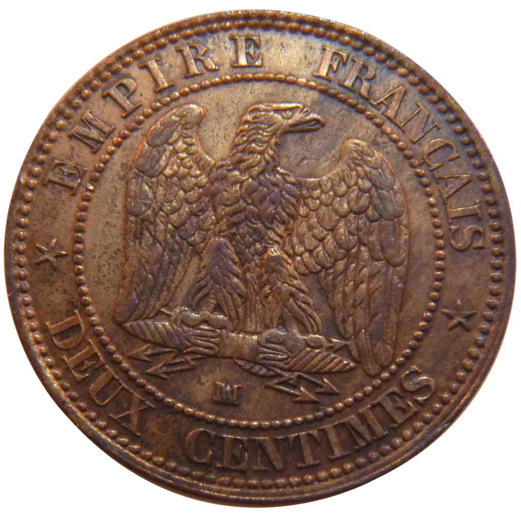 Second Empire, 2 Centimes Napoléon III Tête Nue