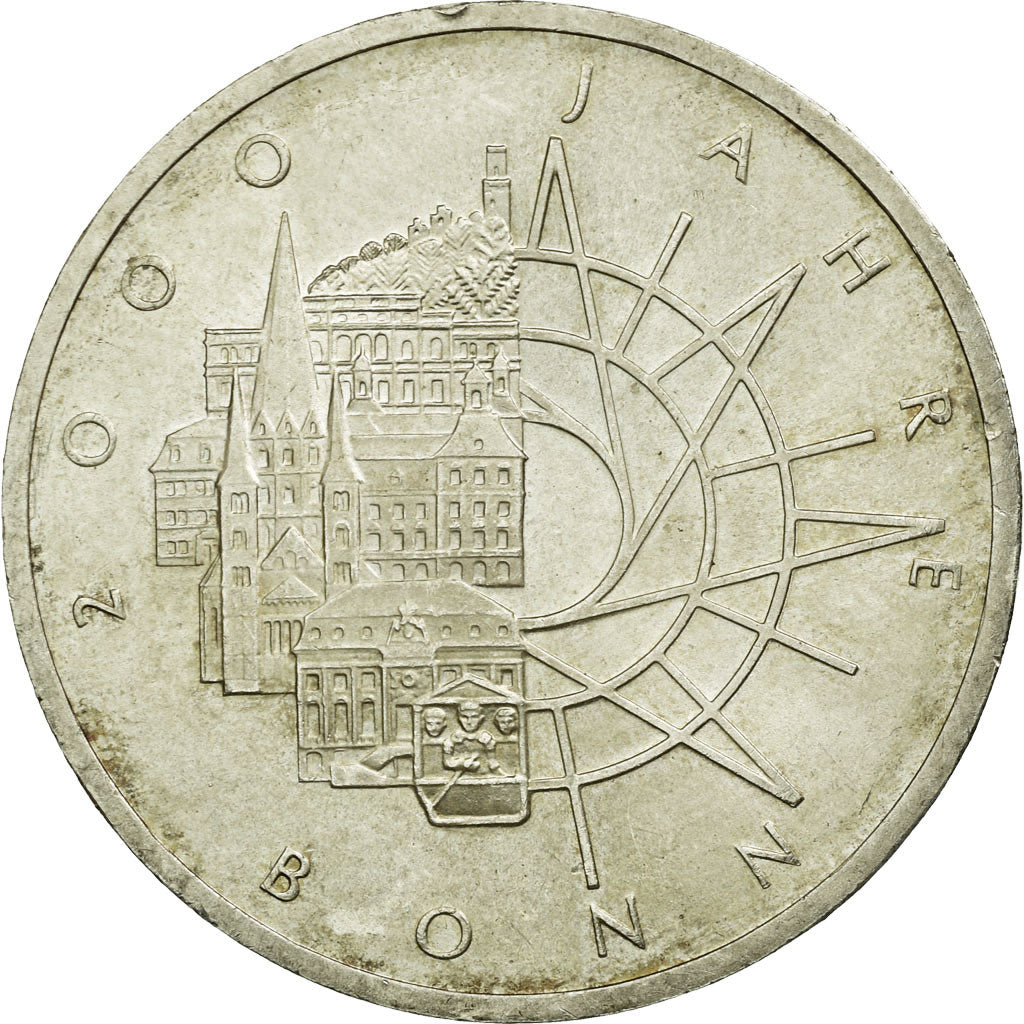 Moneta, Niemcy - RFN, 10 Mark, 1989, Munich, Germany, AU(55-58), Srebro, KM:172