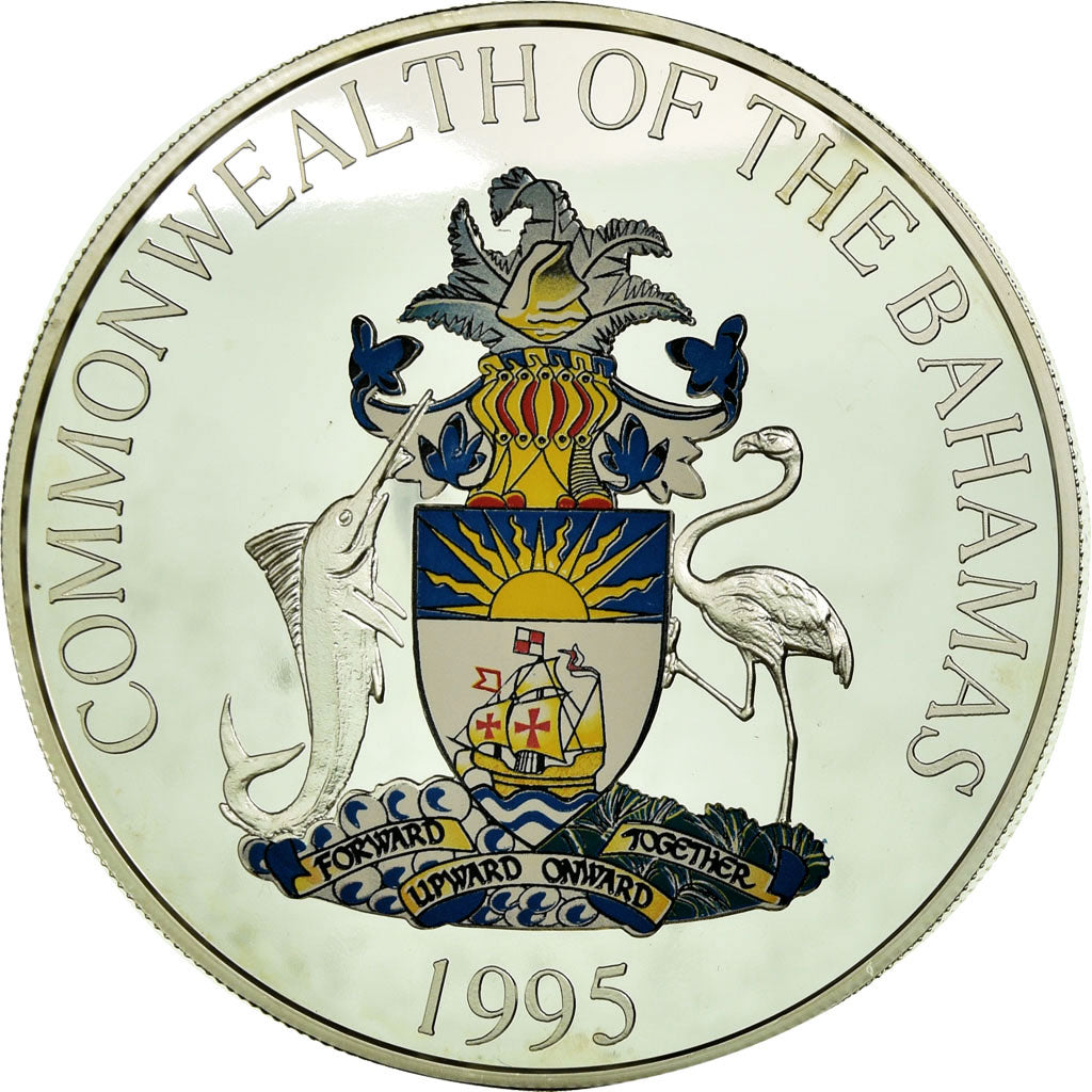 Coin, Bahamas, Elizabeth II, 10 Dollars, 1995, MS(65-70), Silver, KM:167