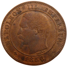 FRANCE, Napoléon III, 2 Centimes, 1856, Lille, EF(40-45), Bronze, Gadoury #103,
