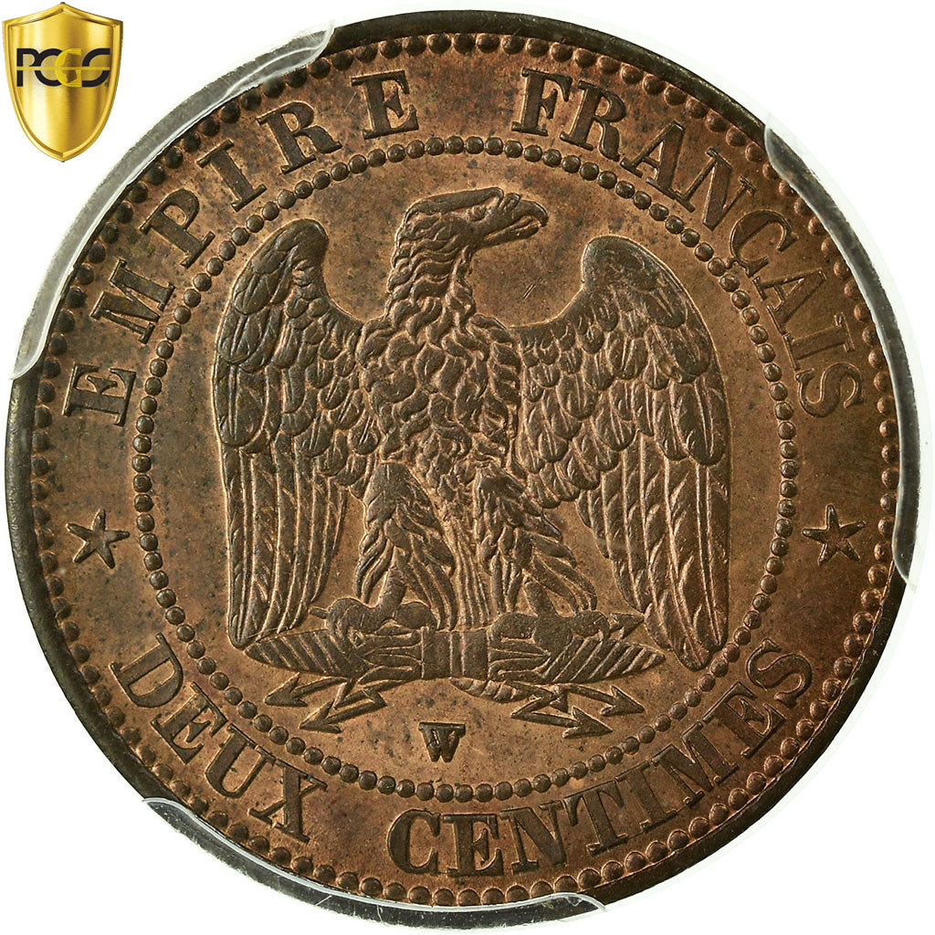 Coin, France, Napoleon III, Napoléon III, 2 Centimes, 1856, Lille, PCGS