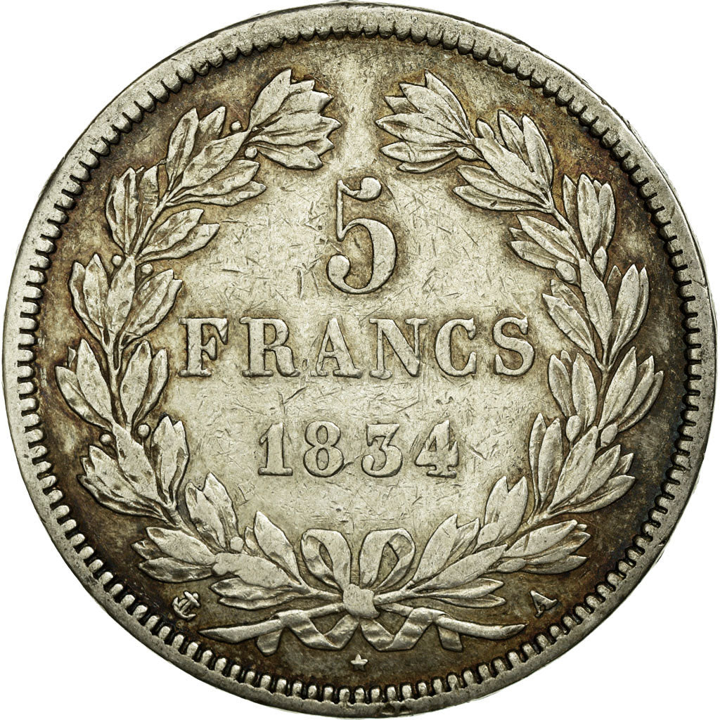 Monnaie, France, Louis-Philippe, 5 Francs, 1834, Paris, TB+, Argent