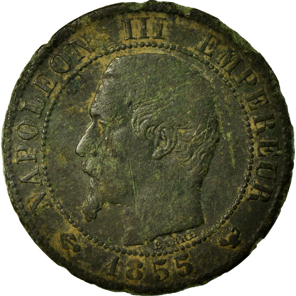 Moneda, Francia, Napoleon III, Centime, 1855, Lille, Différent Ancre, BC