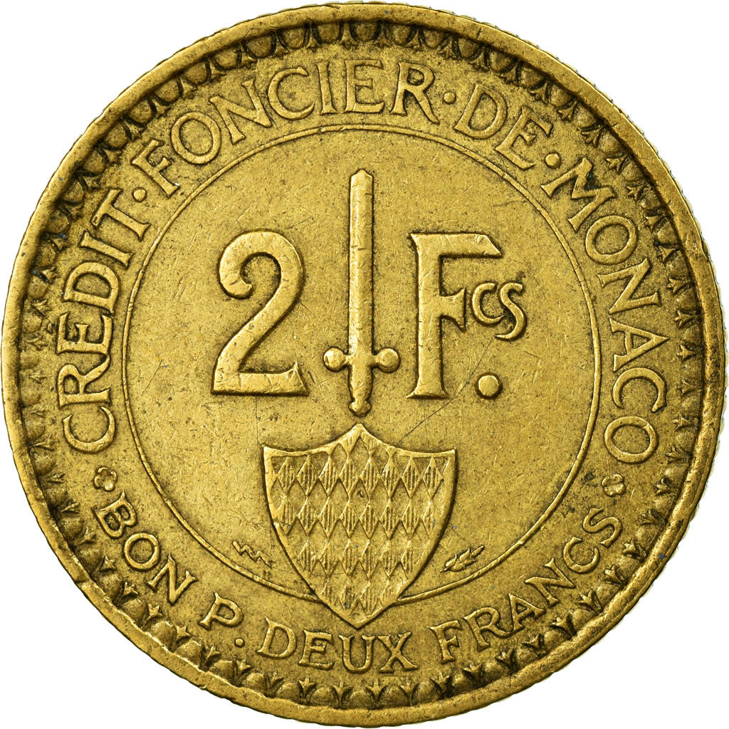 Moneta, Monaco, Louis II, 2 Francs, 1926, Poissy, BB, Alluminio-bronzo, KM:115
