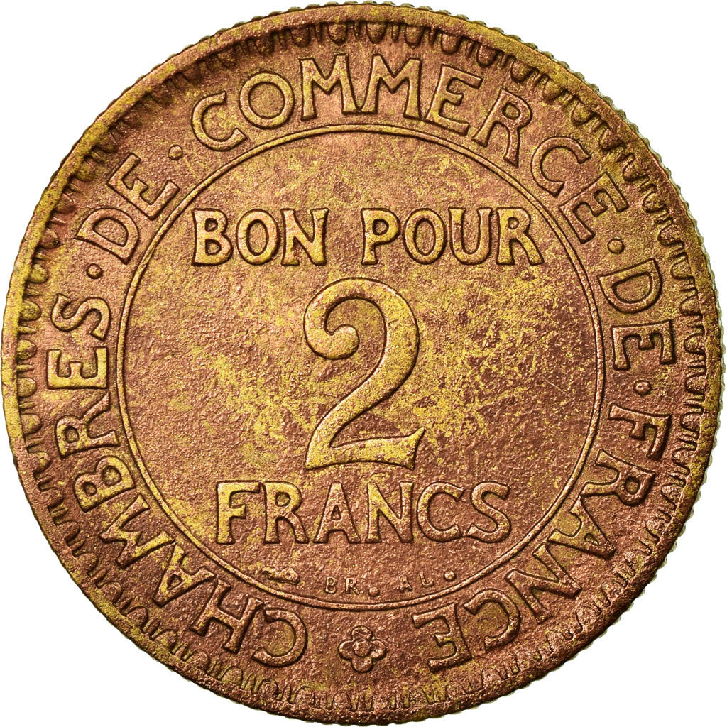 Coin, France, Chambre de commerce, 2 Francs, 1927, Paris, VF(30-35)