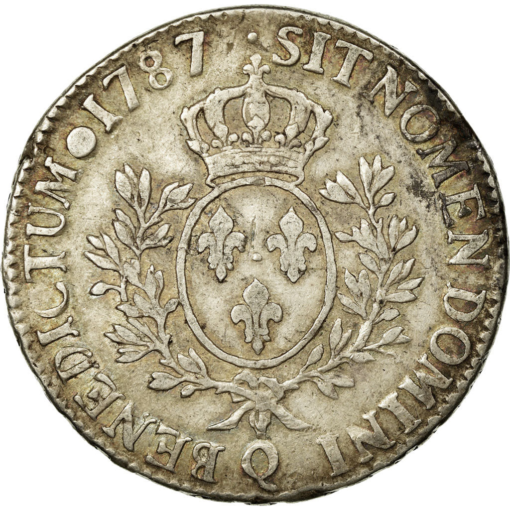 Coin, France, Louis XVI, Ecu aux branches d'olivier, 1787, Perpignan, VF(30-35)