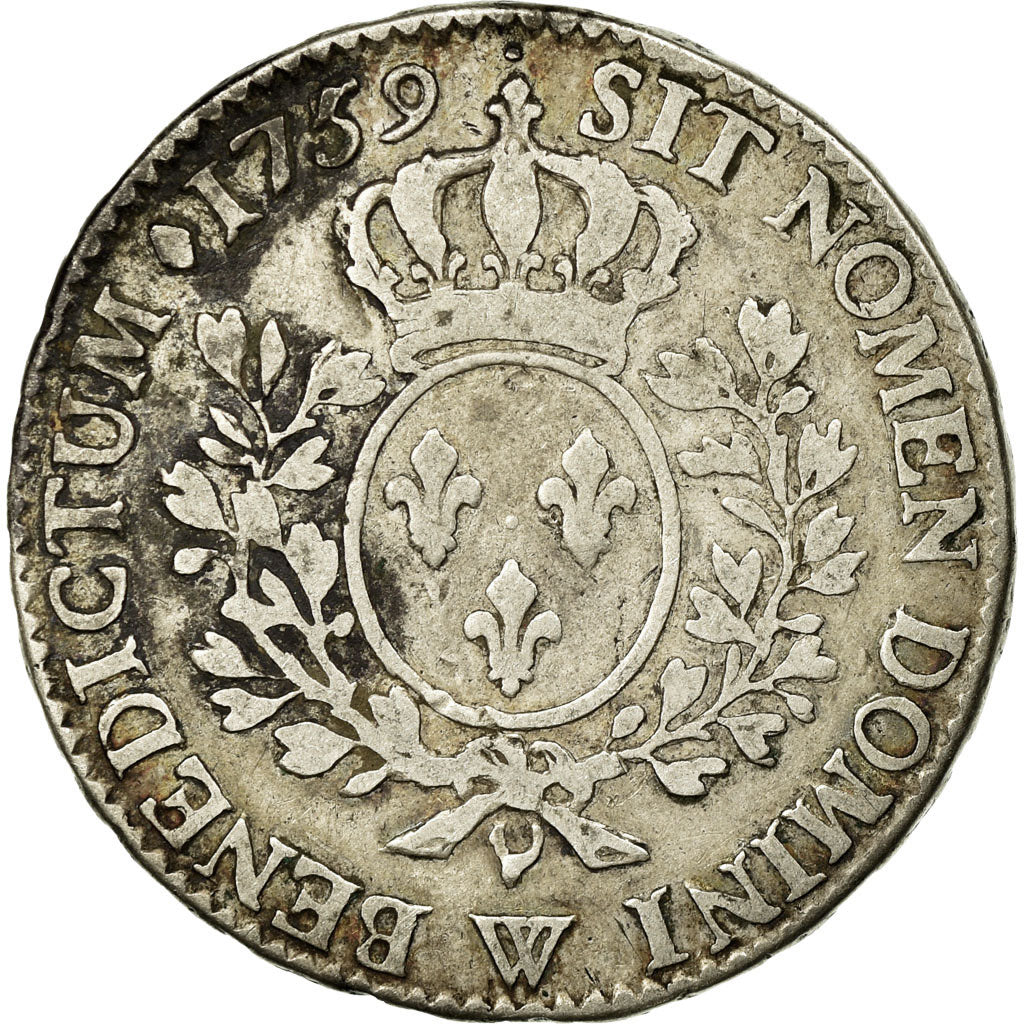 Monnaie, France, Louis XV, 1/2 Écu au bandeau, 1759, Lille, TB, Argent
