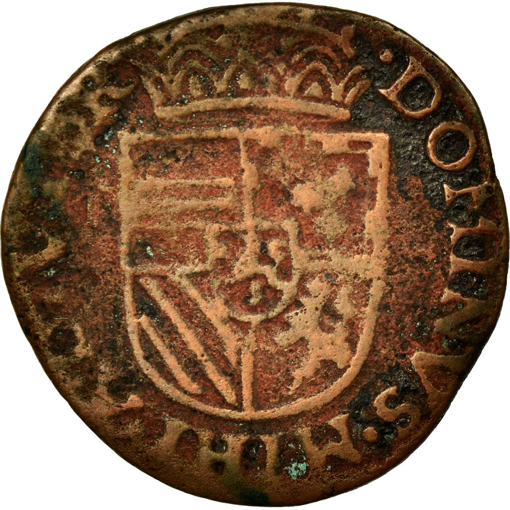Monnaie, Pays-Bas espagnols, Philippe II, Liard, 1583, Tournai, TB, Cuivre
