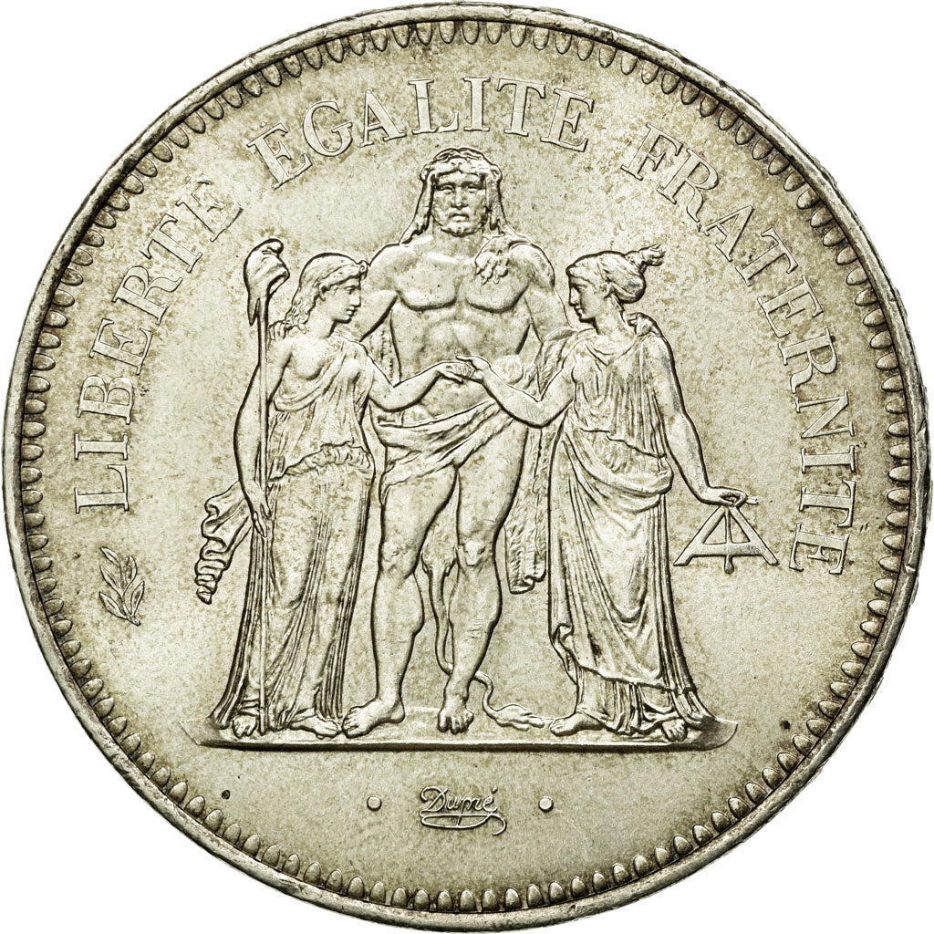 Coin, France, Hercule, 50 Francs, 1974, Paris, MS(63), Silver, KM:941.1