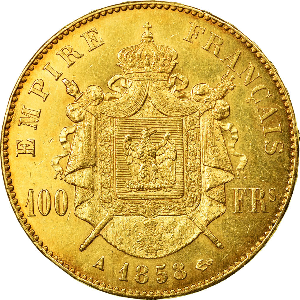 Munten, Frankrijk, Napoleon III, Napoléon III, 100 Francs, 1858, Paris, ZF+