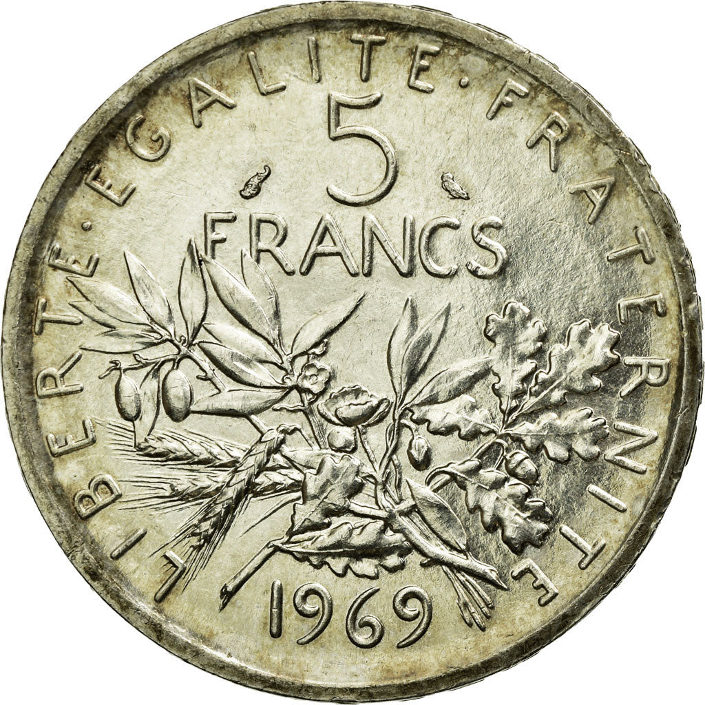 Monnaie, France, Semeuse, 5 Francs, 1969, SPL, Argent, Gadoury:770, KM:926