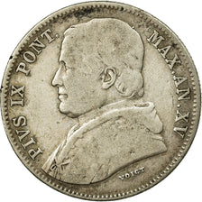 Coin, ITALIAN STATES, PAPAL STATES, Pius IX, 20 Baiocchi, 1860, Rome, VF(20-25)