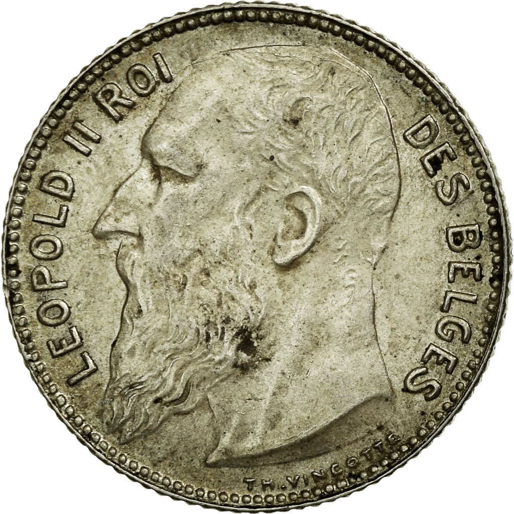 Coin, Belgium, Leopold II, Franc, 1909, AU(55-58), Silver, KM:56.1