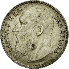 Coin, Belgium, Leopold II, Franc, 1909, AU(55-58), Silver, KM:56.1