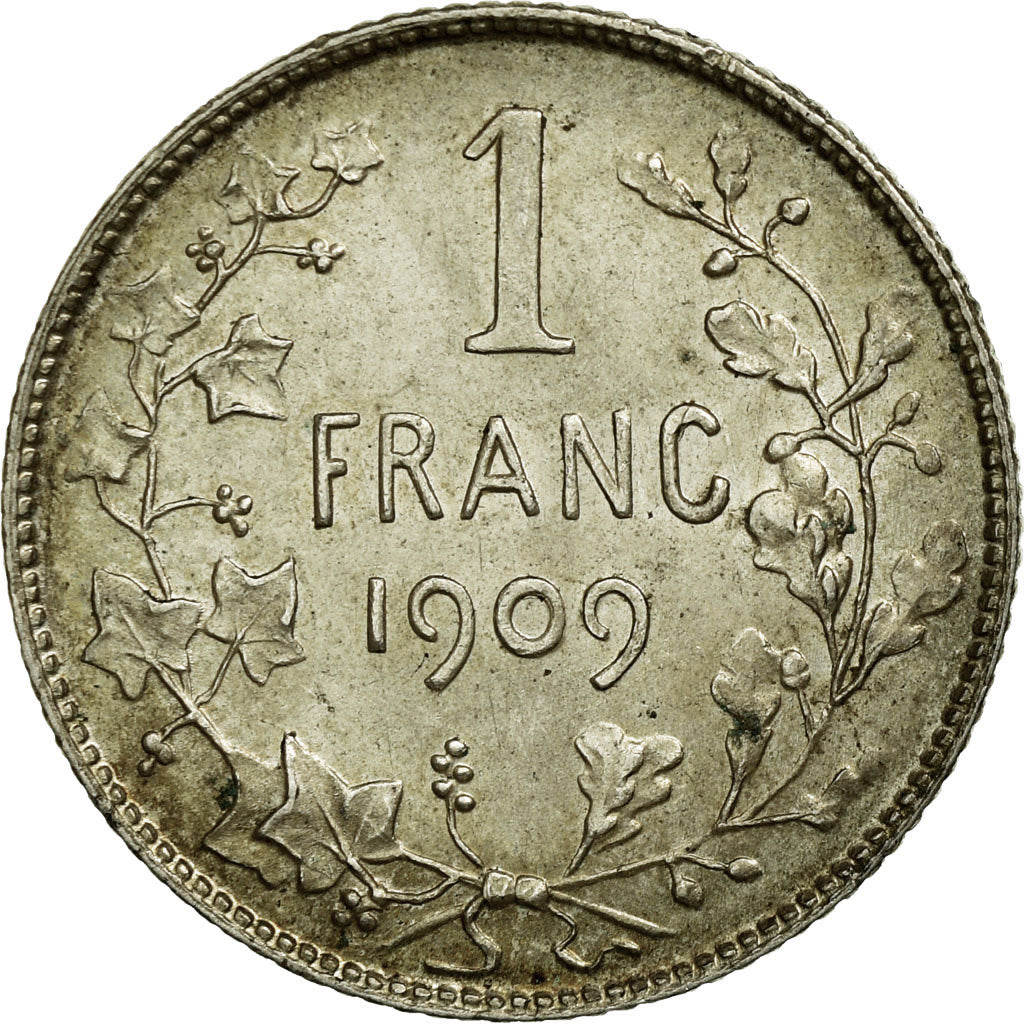 Monnaie, Belgique, Leopold II, Franc, 1909, SPL, Argent, KM:56.1