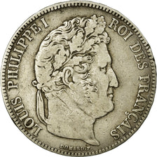 Munten, Frankrijk, Louis-Philippe, 5 Francs, 1839, Rouen, FR+, Zilver, KM:749.2