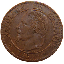 FRANCE, Napoléon III, 2 Centimes, 1861, Paris, KM #796.4, AU(55-58), Bronze, G..