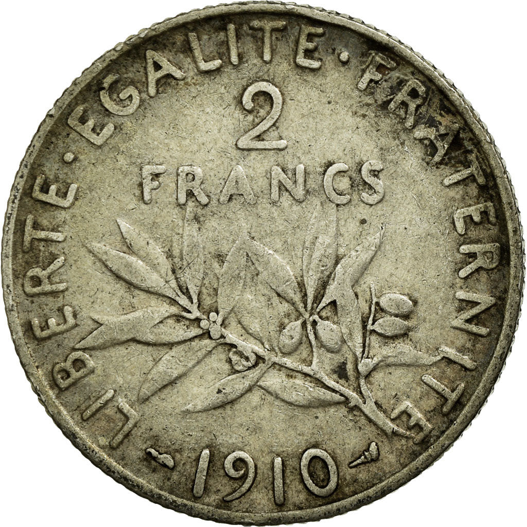 Coin, France, Semeuse, 2 Francs, 1910, Paris, VF(30-35), Silver, KM:845.1