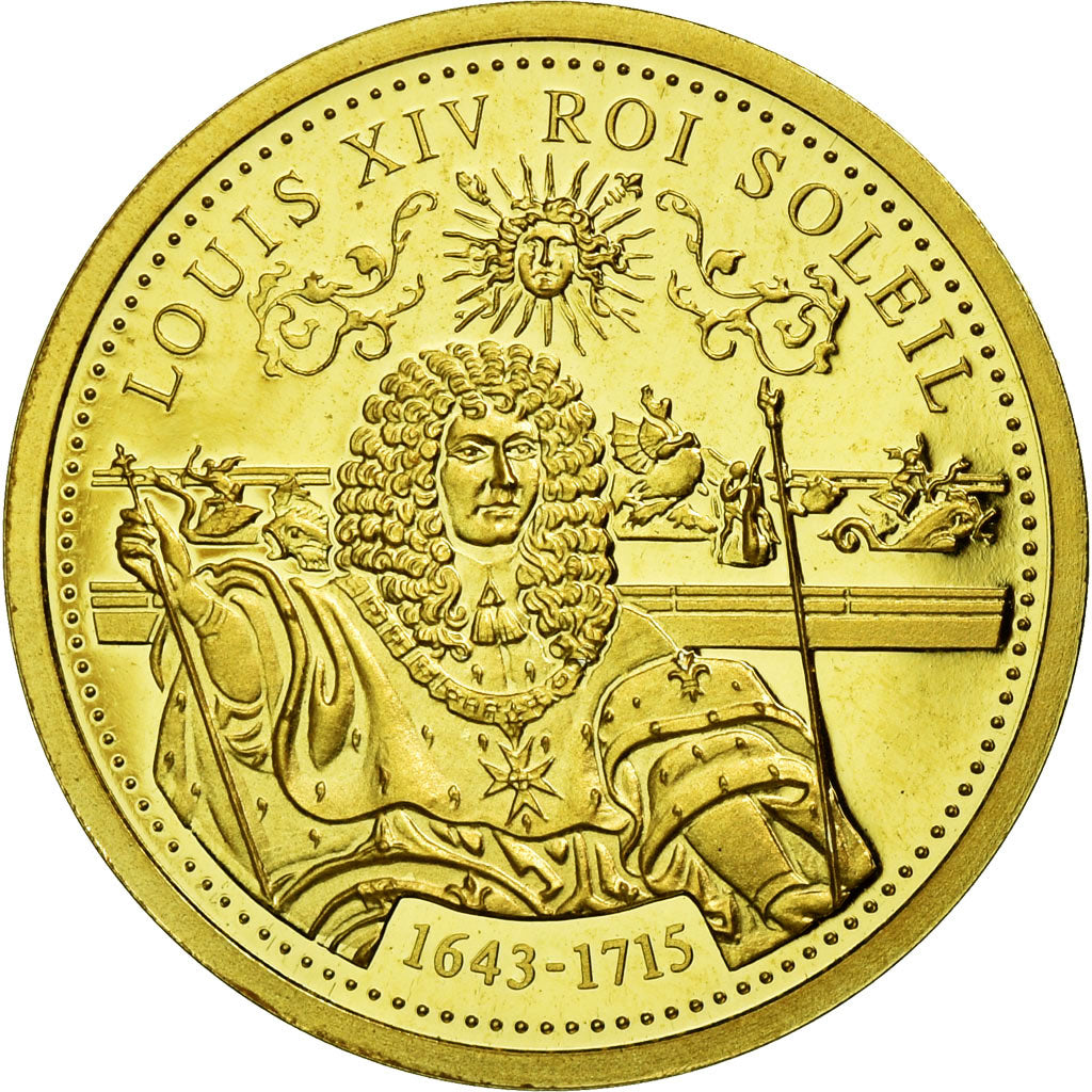 France, Médaille, Louis XIV Roi Soleil, FDC, Or