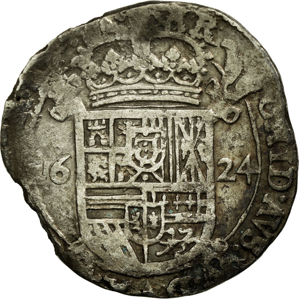 Monnaie, Pays-Bas espagnols, Philippe IV, Escalin, 1624, Bruxelles, TB+, Argent