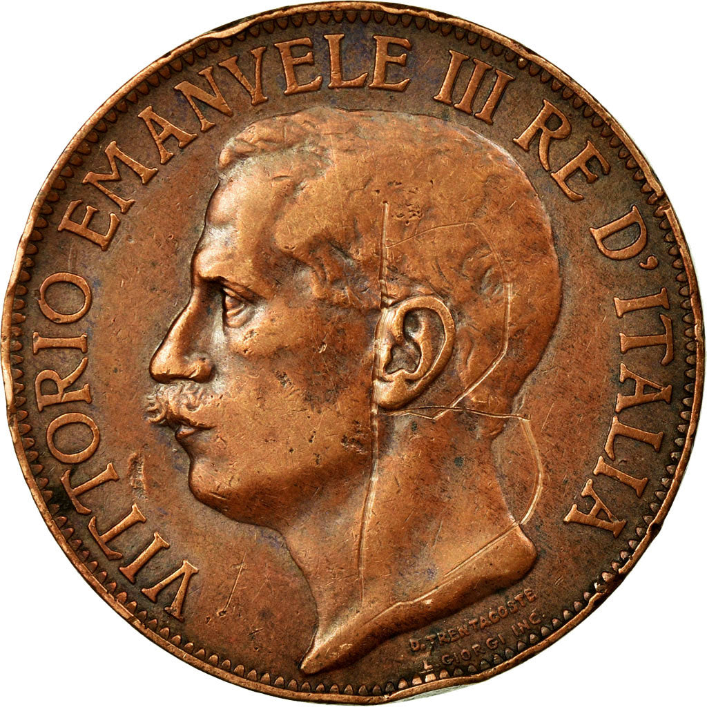 Coin, Italy, Vittorio Emanuele III, 10 Centesimi, 1911, Rome, VF(30-35), Bronze