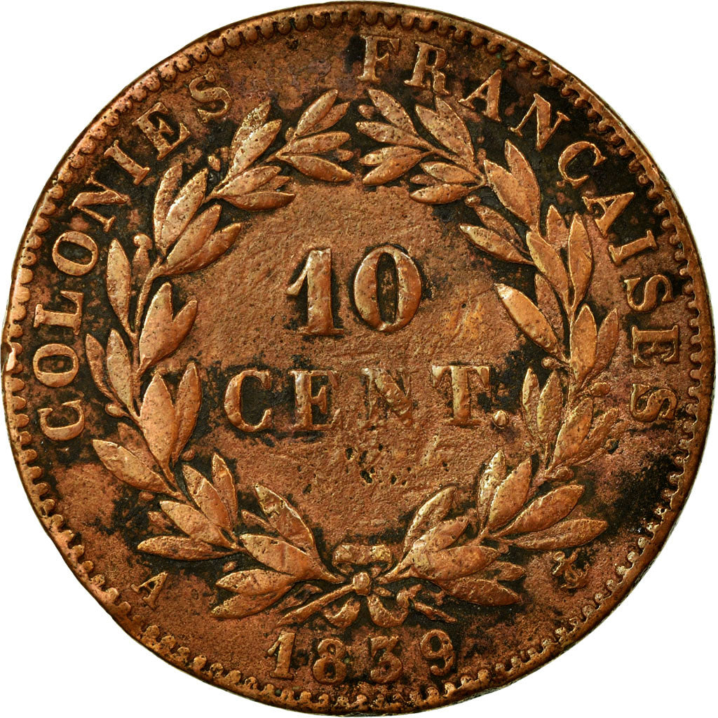 Coin, FRENCH COLONIES, Louis - Philippe, 10 Centimes, 1839, Paris, VF(30-35)