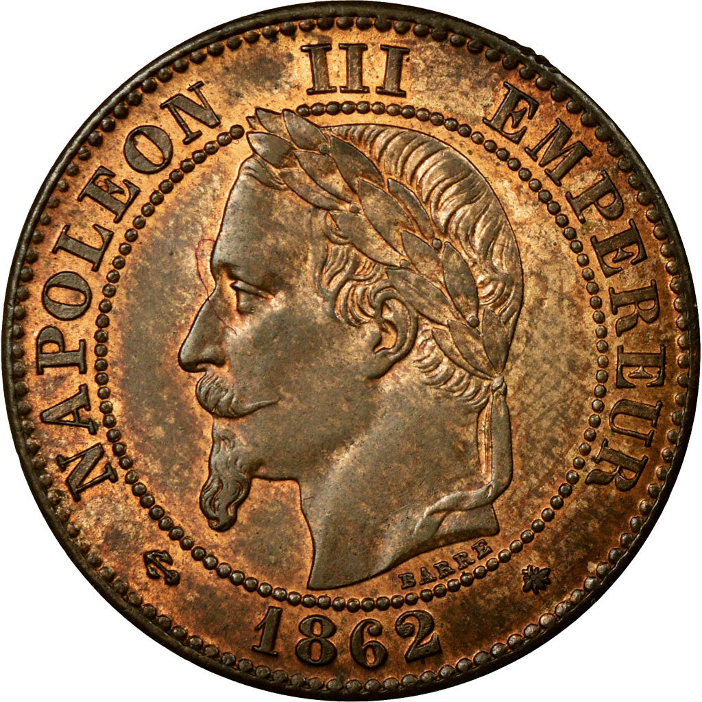 Coin, France, Napoleon III, Napoléon III, 2 Centimes, 1862, Paris, MS(60-62)