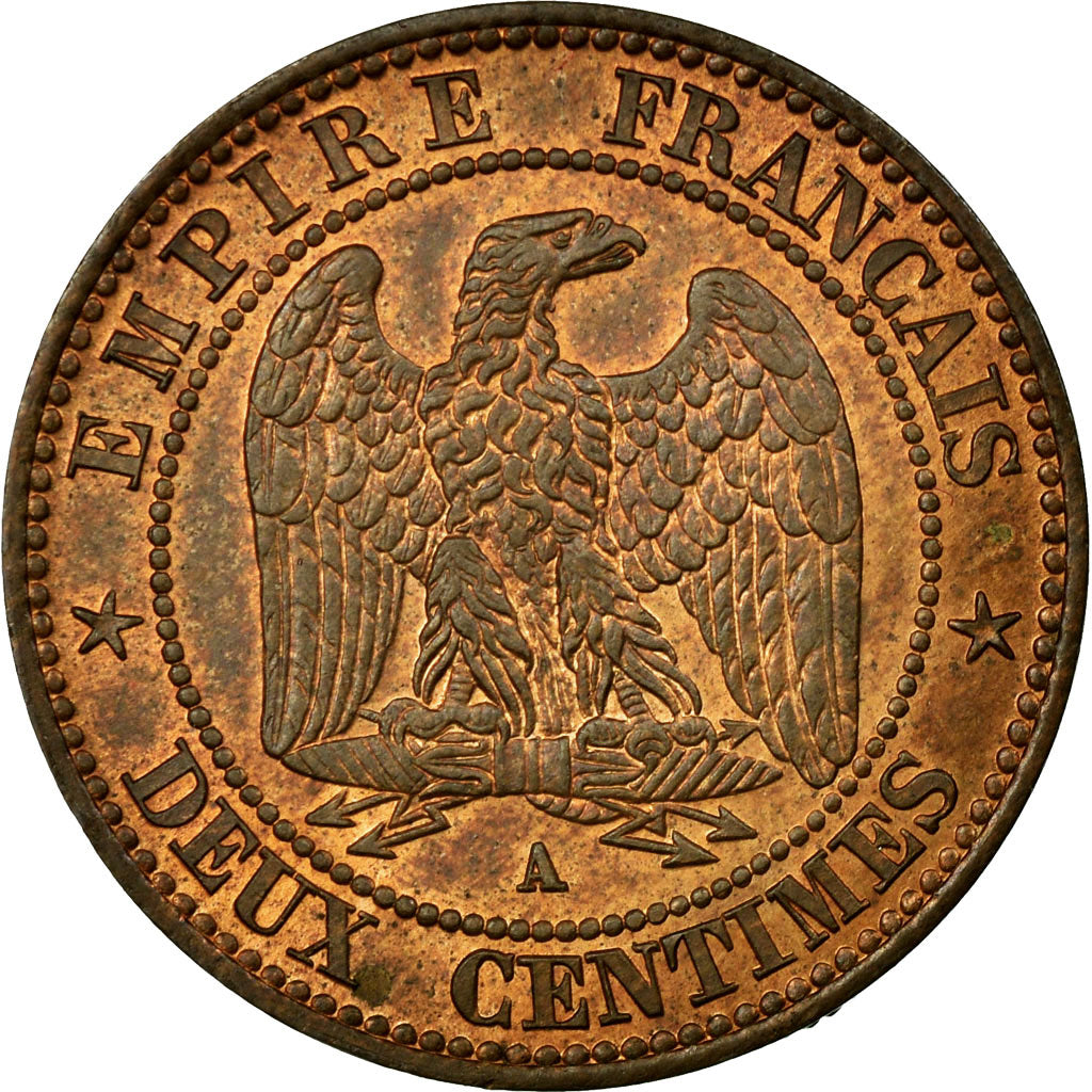 Coin, France, Napoleon III, Napoléon III, 2 Centimes, 1862, Paris, MS(60-62)