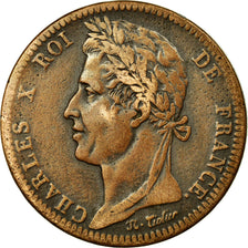 Coin, FRENCH COLONIES, Charles X, 10 Centimes, 1828, Paris, VF(30-35), Bronze