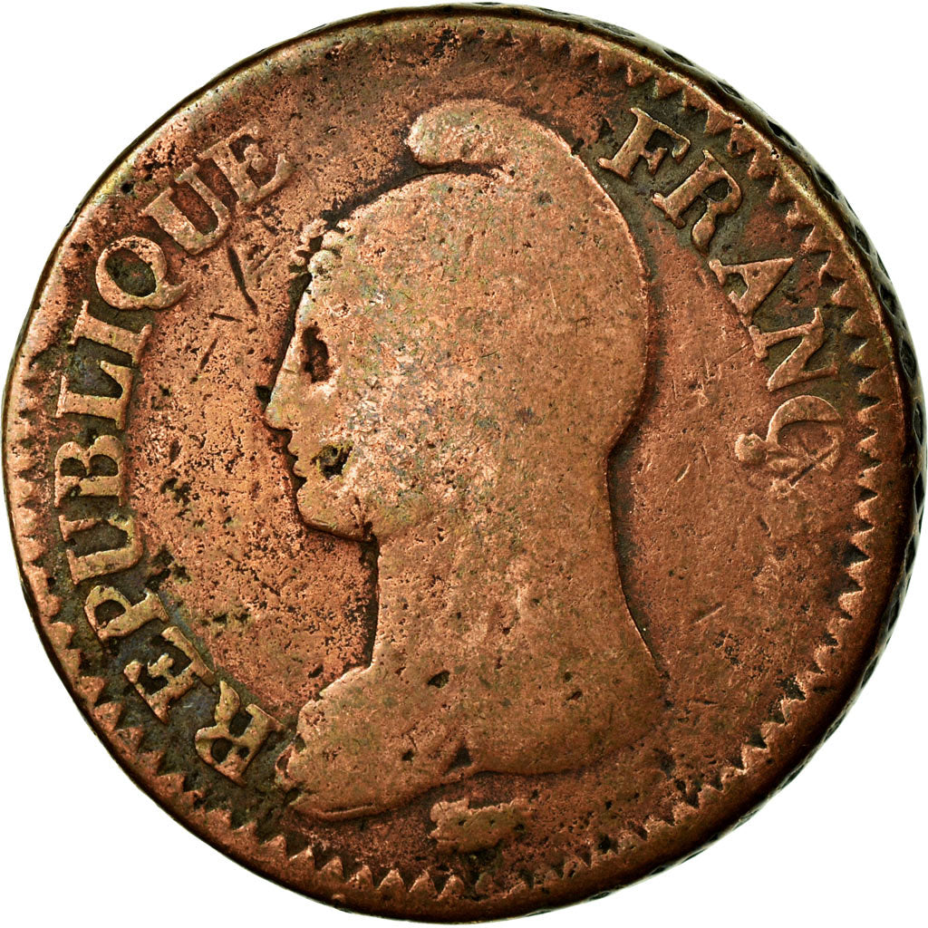 Munten, Frankrijk, Decime, AN 8, Bordeaux, ZG+, Bronze, Gadoury:187a