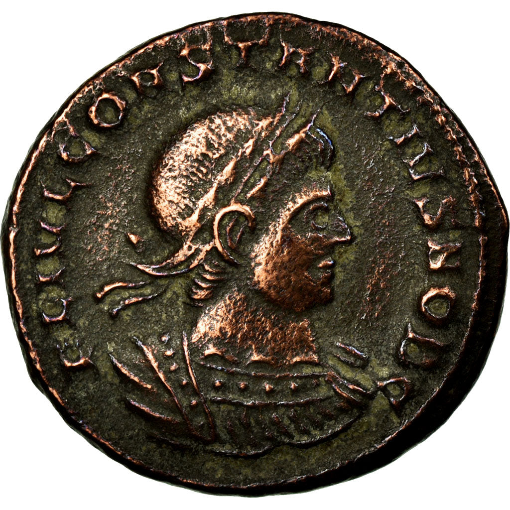 Coin, Constantius II, Follis, 334-335, Siscia, EF(40-45), Bronze, RIC:237