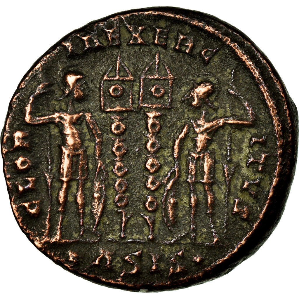 Coin, Constantius II, Follis, 334-335, Siscia, EF(40-45), Bronze, RIC:237