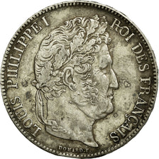 Coin, France, Louis-Philippe, 5 Francs, 1836, Rouen, EF(40-45), Silver