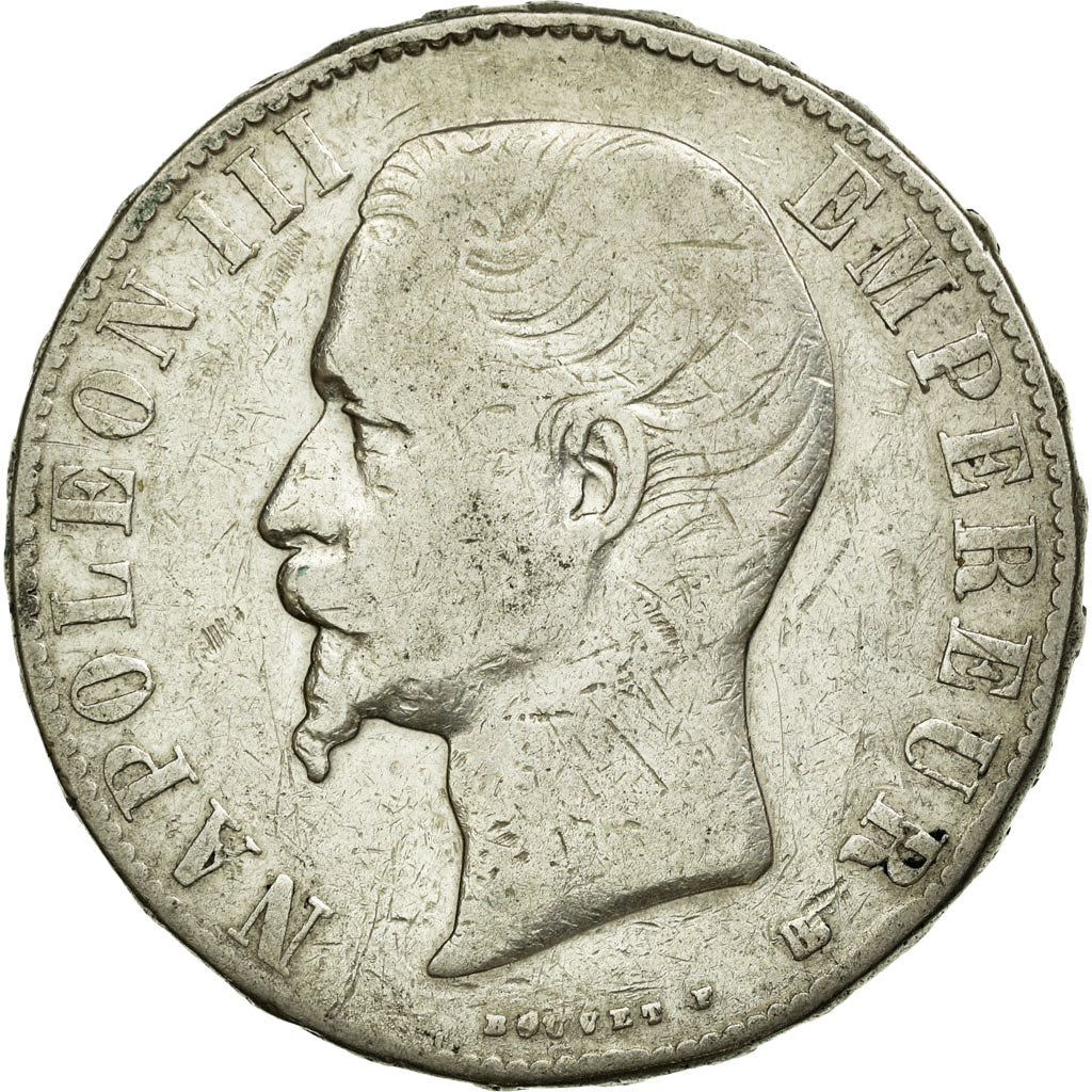 Coin, France, Napoleon III, 5 Francs, 1856, Strasbourg, VF(20-25), Silver