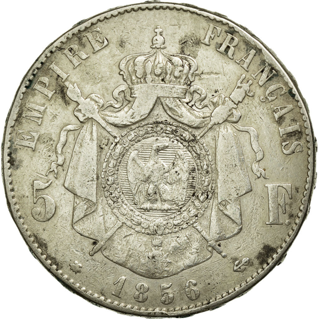 Coin, France, Napoleon III, 5 Francs, 1856, Strasbourg, VF(20-25), Silver