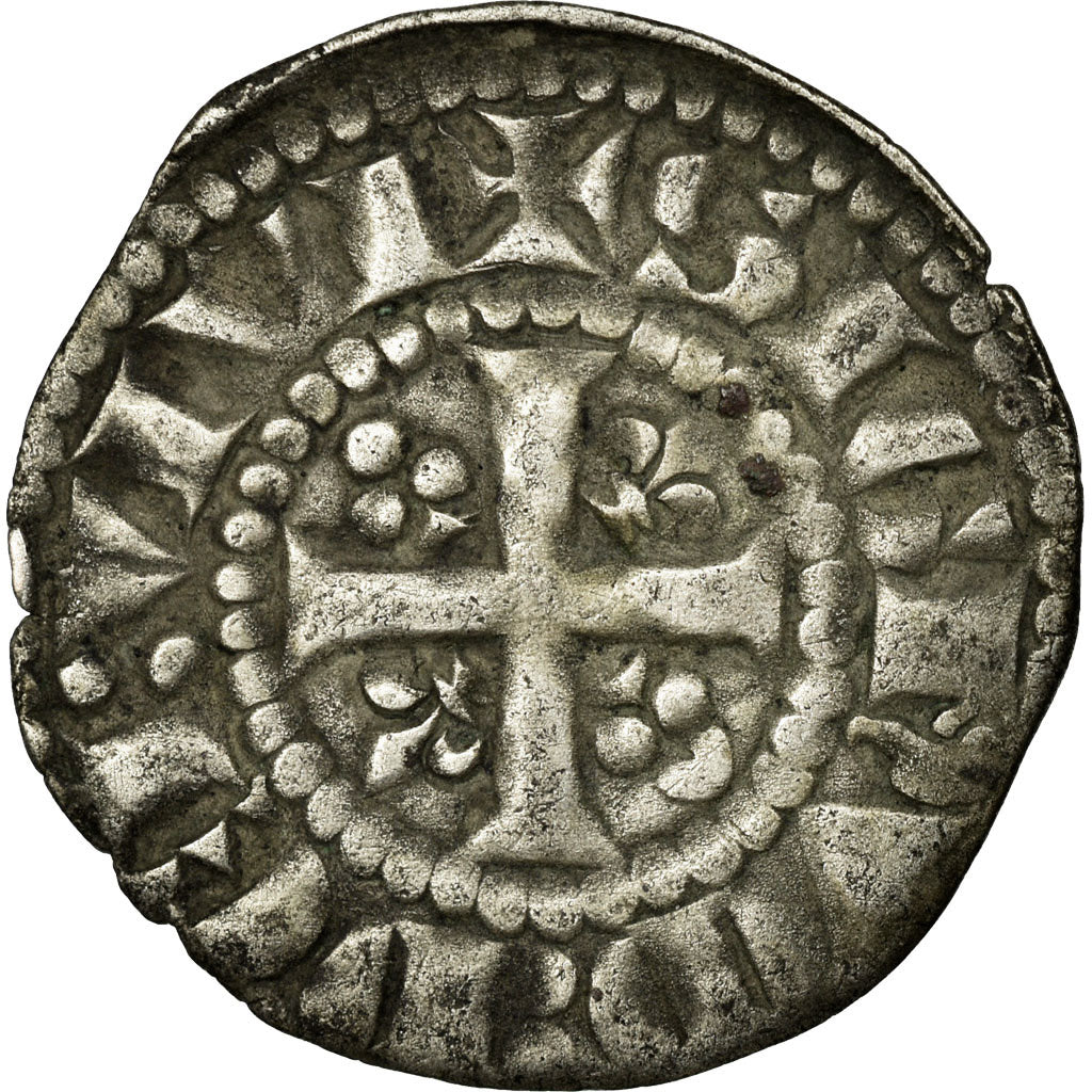 Moneda, Francia, Maine, Charles de Valois, Denarius, 1290-1317, Le Mans, MBC