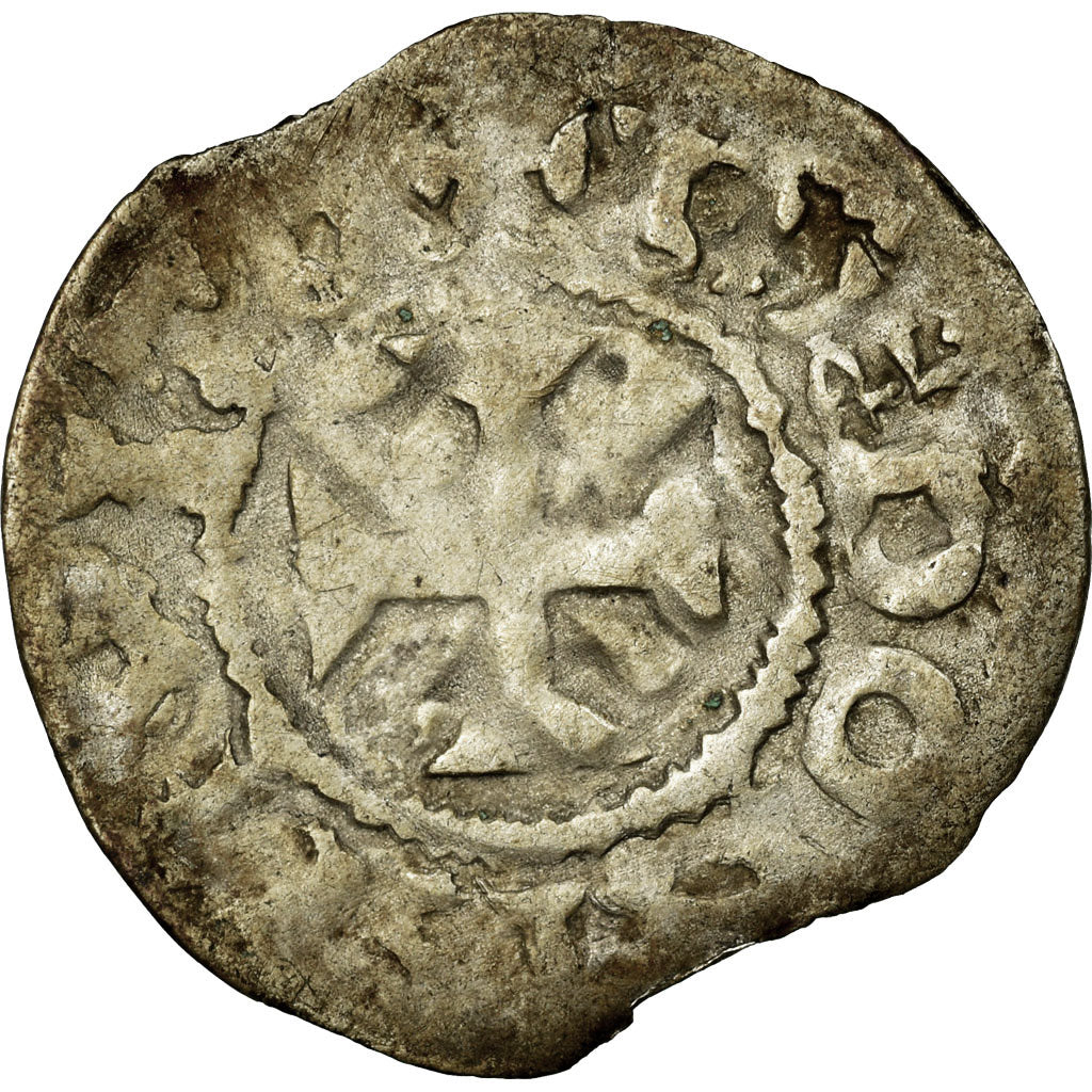 Moneda, Francia, Bretagne, Conan II, Denarius, 1047-1066, Rennes, BC+, Plata