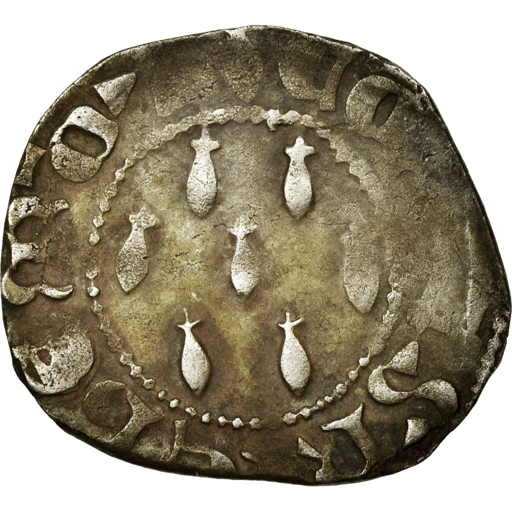 Coin, France, Bretagne, Jean IV de Montfort, 1/2 Gros, 1345-1399, VF(30-35)