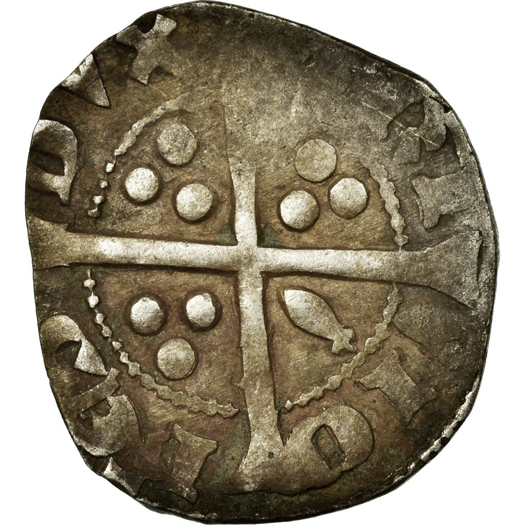 Coin, France, Bretagne, Jean IV de Montfort, 1/2 Gros, 1345-1399, VF(30-35)