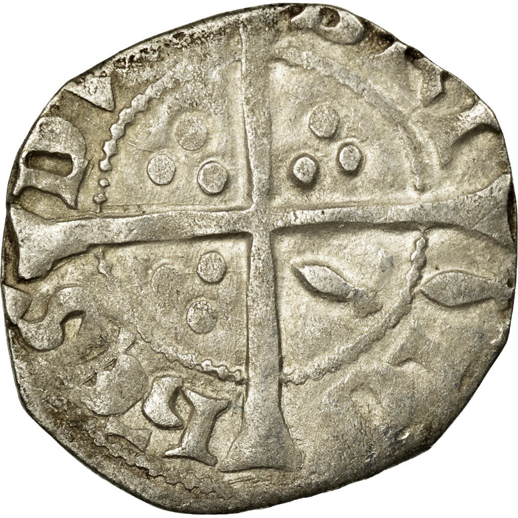 Moneta, Francia, Bretagne, Jean IV de Montfort, 1/2 Gros, 1345-1399, MB+