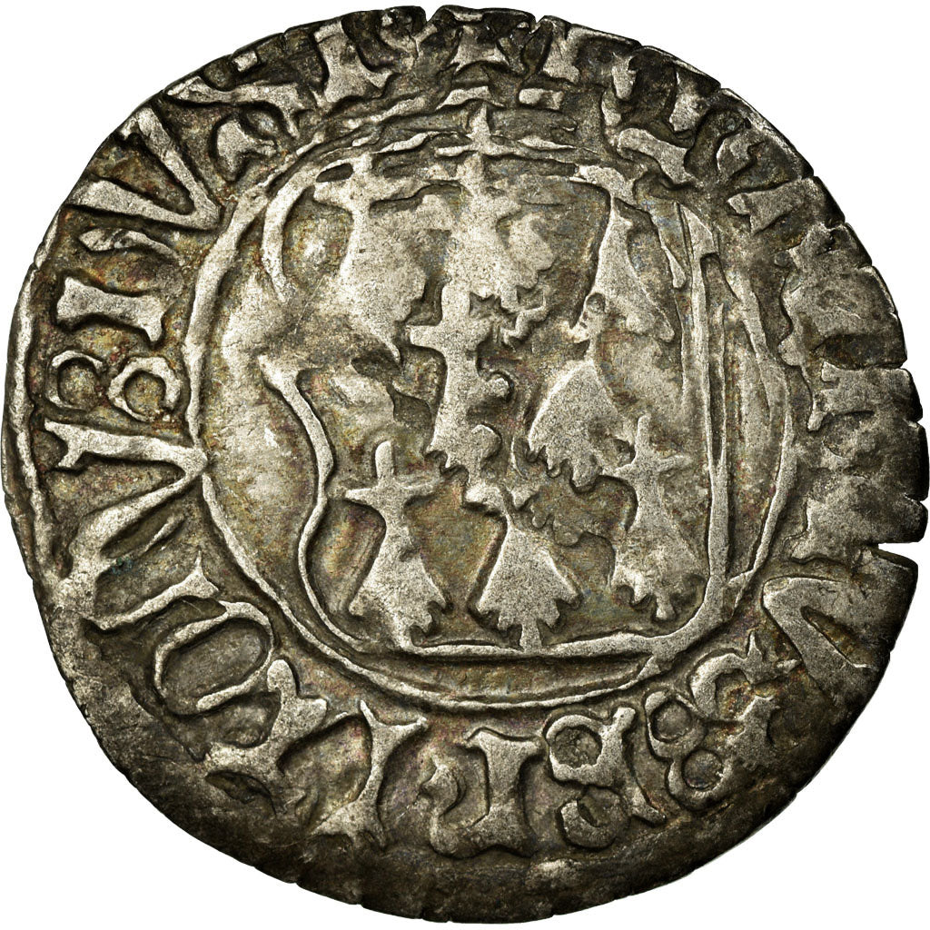 Coin, France, Bretagne, François II, Blanc à la targe, 1458-1488, Nantes