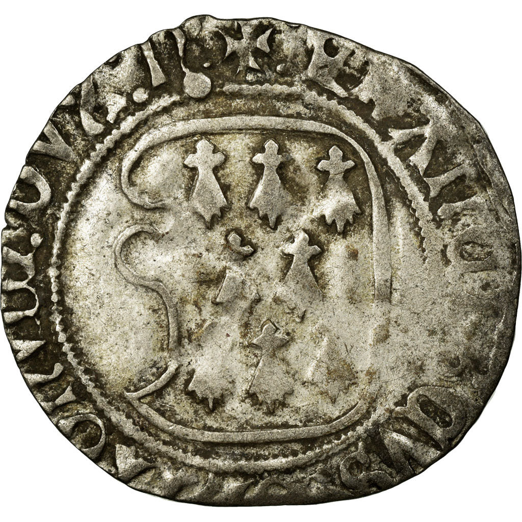 Coin, France, Bretagne, François II, Blanc à la targe, 1458-1488, Nantes