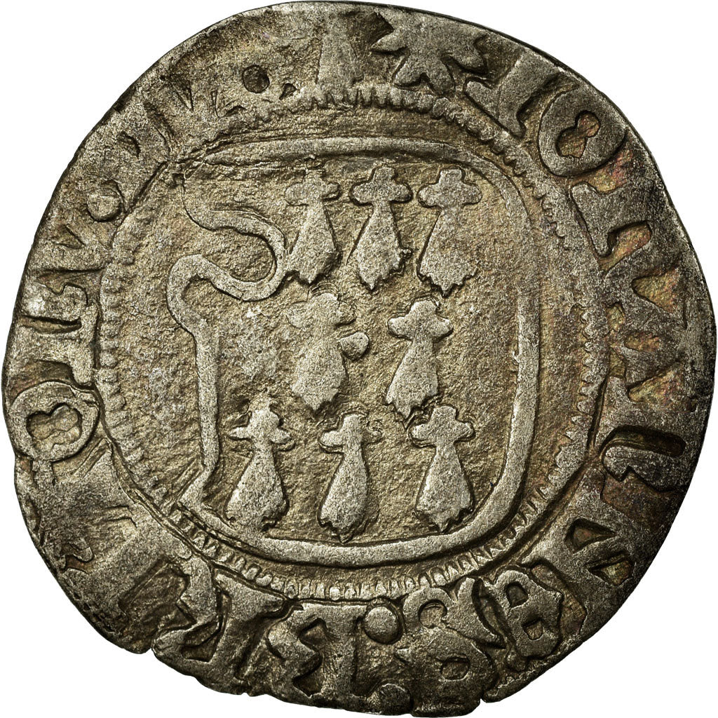 Moneda, Francia, Bretagne, Jean V, Blanc à la targe, 1399-1442, Redon, BC+