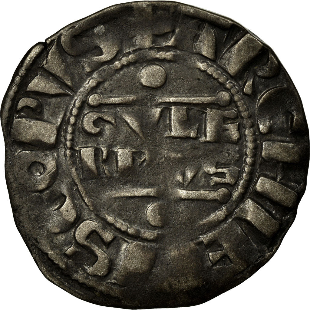 Coin, France, Champagne, Guillaume I, Denarius, 1176-1202, Reims, VF(30-35)