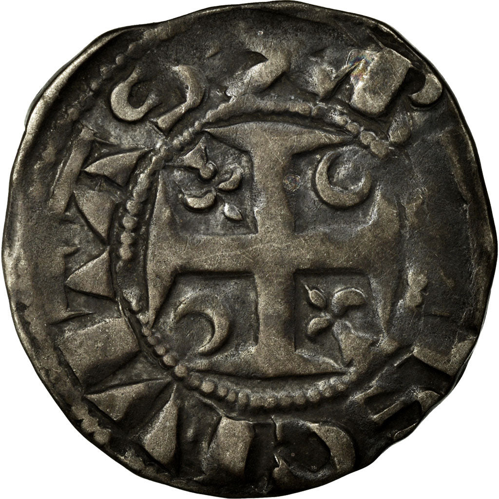 Coin, France, Champagne, Guillaume I, Denarius, 1176-1202, Reims, VF(30-35)
